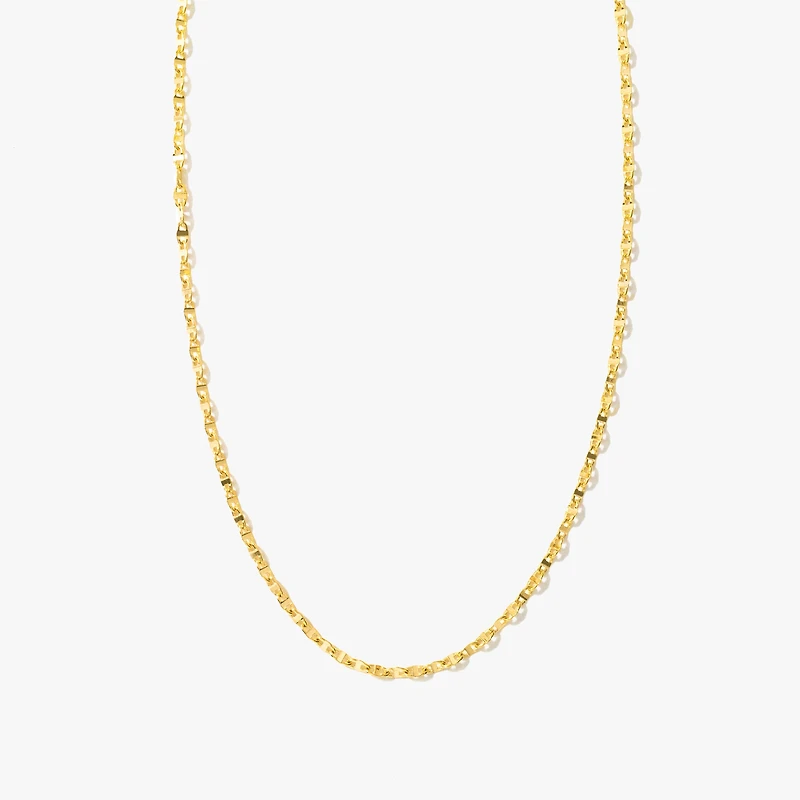 1.3mm Fancy Plate Chain in 10K Yellow Gold (16")