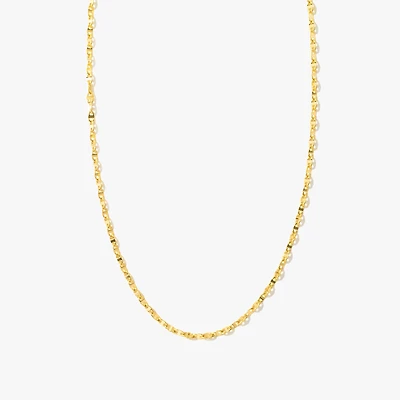 1.3mm Fancy Plate Chain in 10K Yellow Gold (16")