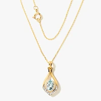 Aquamarine Necklace in 10K Yellow Gold