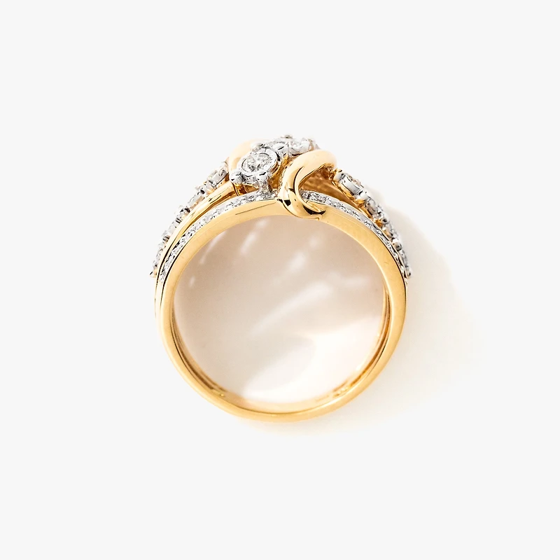 Diamond Cluster Ring 10K Yellow and White Gold (0.55 ct tw)