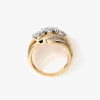 Diamond Dinner Ring 10K Yellow and White Gold (0.62 ct tw)