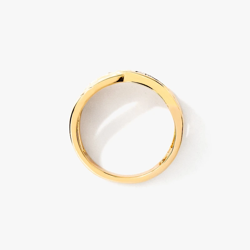 Channel Set Diamond Cluster Ring 10K Yellow and White Gold (0..10 c