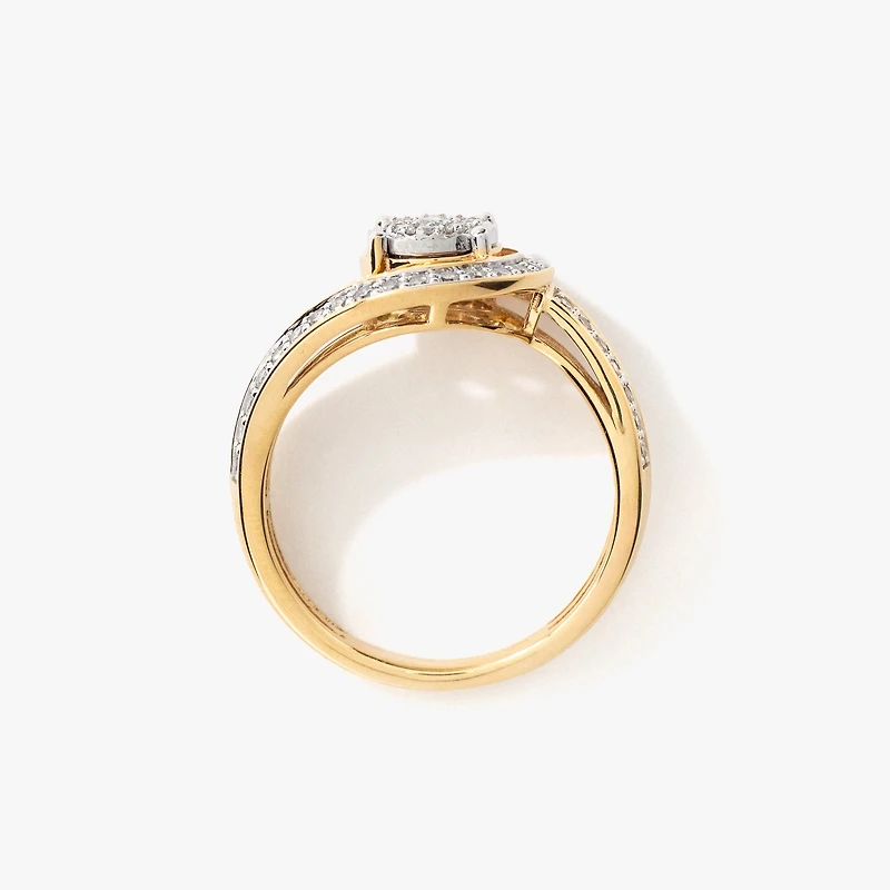 Diamond Cluster Dinner Ring 10K Yellow Gold (0.50 ct tw)