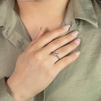 Lab Grown Round Cut Diamond Engagement Ring 14K White Gold (1.00 ct