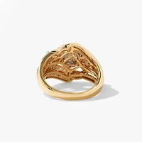 Diamond Dinner Ring 10K Yellow and White Gold (0.62 ct tw)