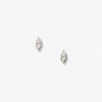 Marquise Shape Diamond Stud Earrings in 10K White Gold (0.16 ct tw)