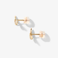 Diamond Dragonfly Earrings in 10K Yellow Gold (0.08 ct tw)