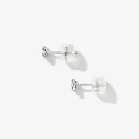 Square Diamond Stud Earrings in 10K White Gold (0.15 ct tw)