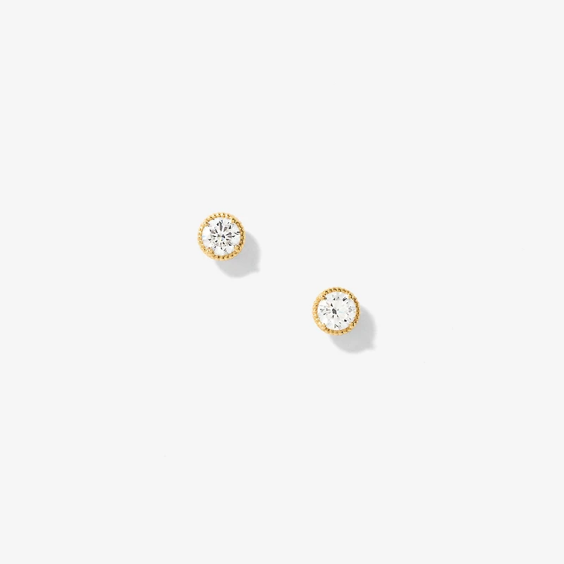 Lab Grown Diamond Stud Earrings in 10K Yellow Gold (0.50 ct tw)