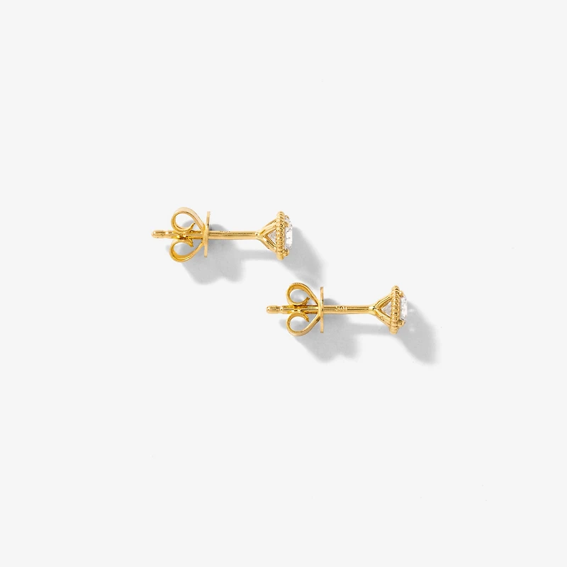 Lab Grown Diamond Stud Earrings in 10K Yellow Gold (0.50 ct tw)