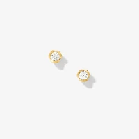 Lab Grown Diamond Flower Stud Earrings in 10K Yellow Gold (0.50 ct tw)