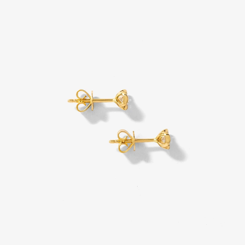 Lab Grown Diamond Flower Stud Earrings in 10K Yellow Gold (0.30 ct tw)
