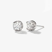 Lab Grown Diamond Stud Earrings in 14K White Gold (1.20 ct tw)