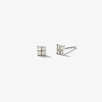 Square Diamond Stud Earrings in 10K White Gold (0.15 ct tw)