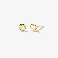 Lab Grown Diamond Flower Stud Earrings in 10K Yellow Gold (0.30 ct tw)