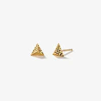 Pyramid Stud Earrings in 10K Yellow Gold