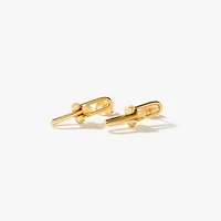 U Shape Drop Earrings in 10K Yellow Gold