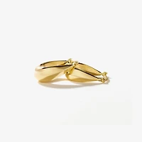 Hollow Knife Edge Earrings in 10K Yellow Gold