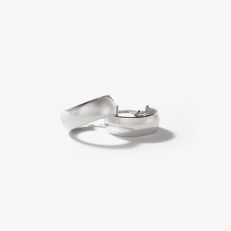 5x14mm Hoop Earrings in 10K Italian White Gold