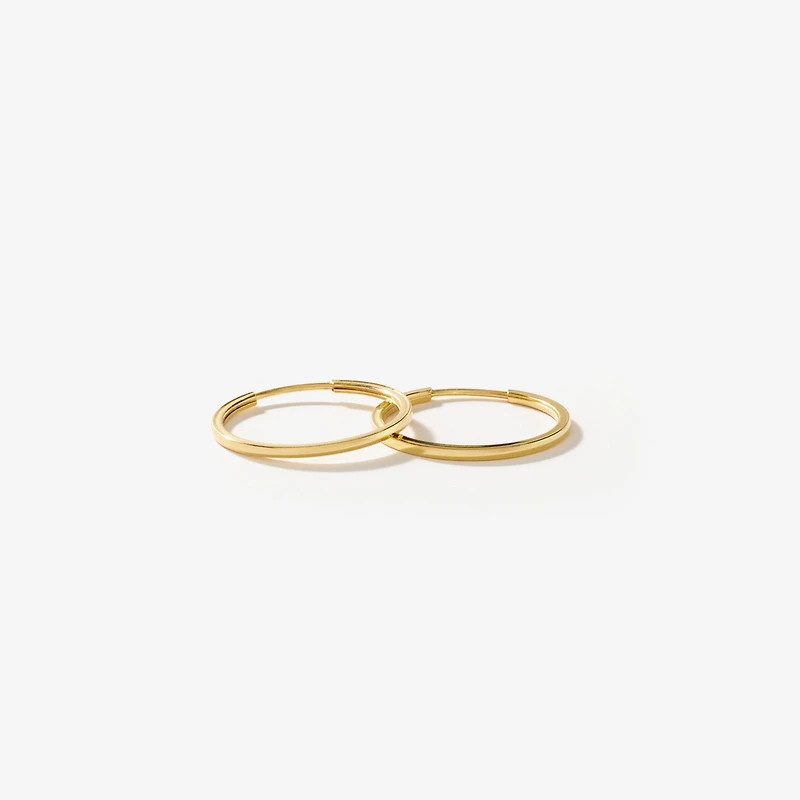 15.5x1mm Square Tube Flex Sleeper in 10K Yellow Gold
