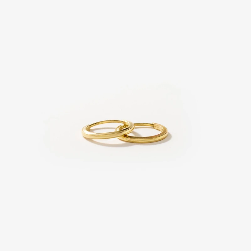 1x10mm Square Tube Flex Sleeper in 10K Yellow Gold