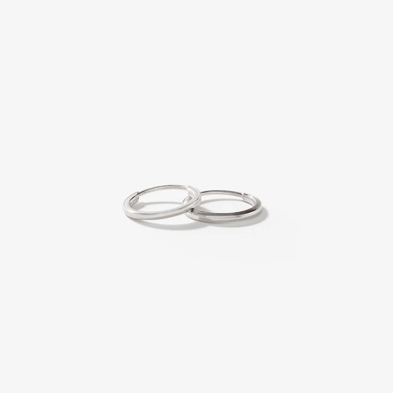 1x10mm Square Tube Flex Sleeper in 10K White Gold