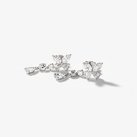 Lab Grown Diamond Cluster Earrings in 14K White Gold (2.00 ct tw)
