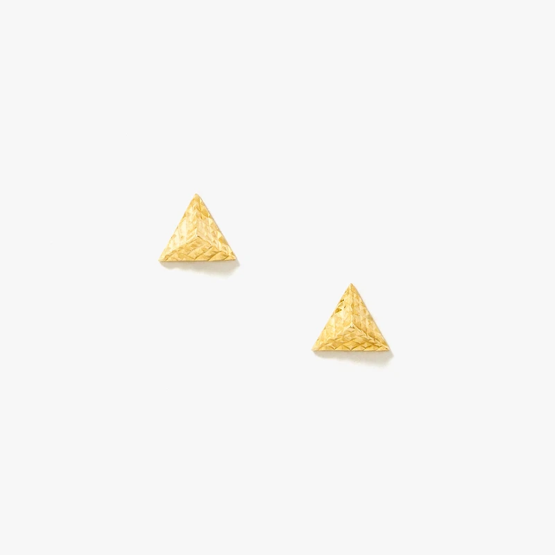 Pyramid Stud Earrings in 10K Yellow Gold