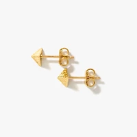 Pyramid Stud Earrings in 10K Yellow Gold