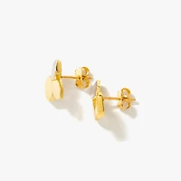Pebble Stud Earrings in 10K Yellow and White Gold