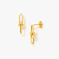 U Shape Drop Earrings in 10K Yellow Gold
