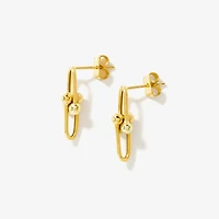 U Shape Drop Earrings in 10K Yellow Gold