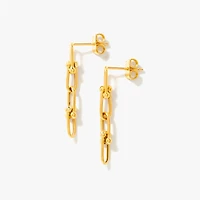 Three Link Drop Earrings in 10K Yellow Gold
