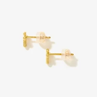 Diamond Cross Stud Earrings in 10K Yellow Gold (0.07 ct tw)