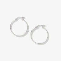 Knife Edge Hoop Earrings in 10K White Gold