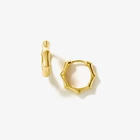 Bamboo Hoop Earrings in 10K Yellow Gold