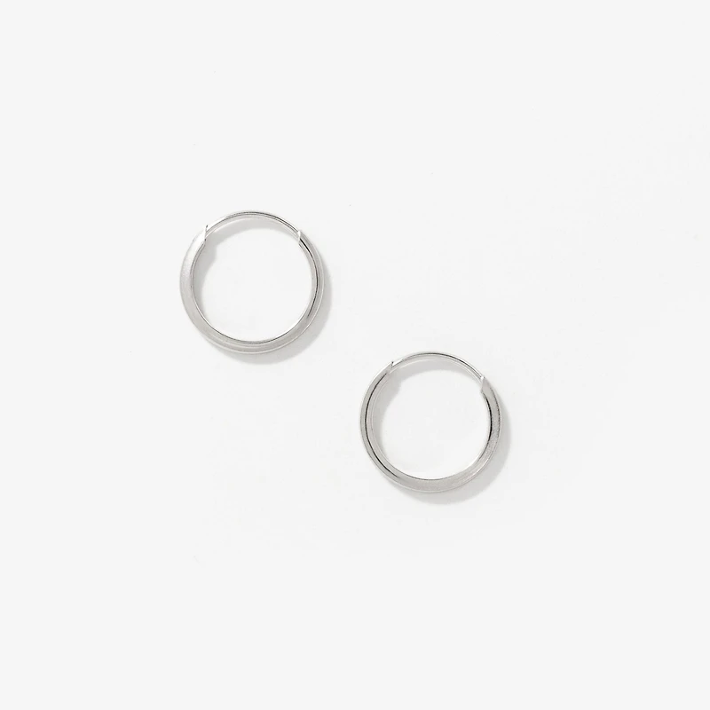 1x10mm Square Tube Flex Sleeper in 10K White Gold