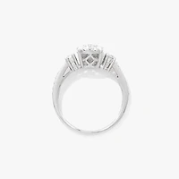 Diamond Cluster Ring 10K White Gold (0.66 ct tw)