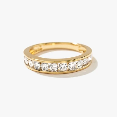 Channel Set Diamond Anniversary Ring 14K Yellow Gold ( ct tw