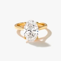 Lab Grown Oval Cut Diamond Engagement Ring 14K Yellow Gold (3.07 ct