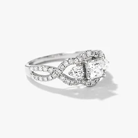 Princess Cut Diamond Engagement Ring 14K White Gold (1.27 ct tw)