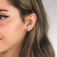 Diamond Cluster Stud Earrings in 10K Yellow and White Gold (0.32 ct tw