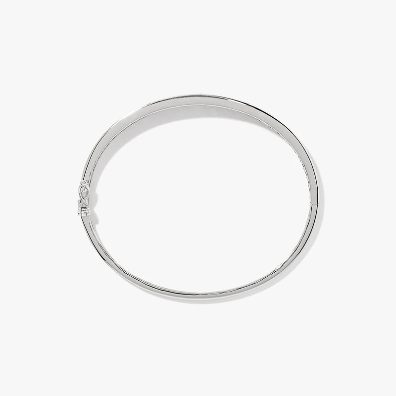 10K White Gold Channel Set Diamond Bangle Bracelet (1.25 ct tw)