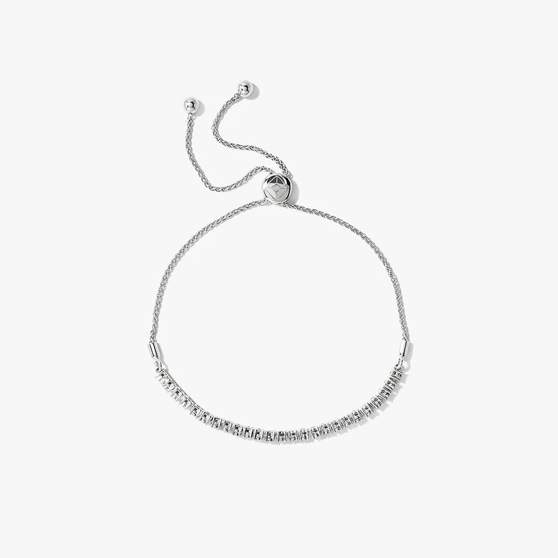 Diamond Bolo Bracelet in 10K White Gold (0.20 ct tw)