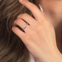 V Shape Diamond Wedding Band 14K White Gold (0.13 ct tw)