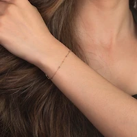 Diamond Cut Ball Bracelet in 10K Tri-Coloured Gold
