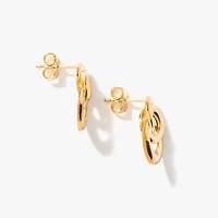 Double Ring Stud Earrings in 10K Yellow Gold