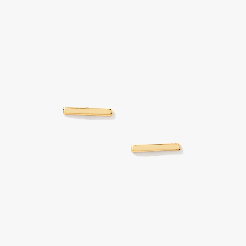 Bar stud Earrings in 10K Yellow Gold