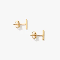 Bar stud Earrings in 10K Yellow Gold