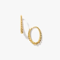 10K Yellow Gold Oval Beaded Earring